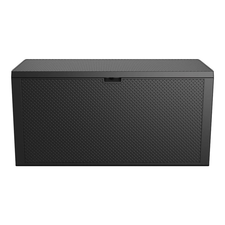 Keter Emily Garden Storage Bin, capacity 277L, anthracite color, max load capacity 20kg, weather-resistant, features handles and wheels, 249722