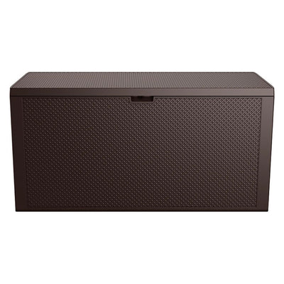 Keter Emily Garden Storage Bin, capacity 277L, brown, max. load capacity 20kg, weather-resistant, features handles and wheels, 249719