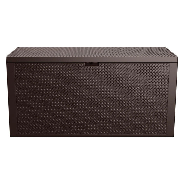 Keter Emily Garden Storage Bin, capacity 277L, brown, max. load capacity 20kg, weather-resistant, features handles and wheels, 249719