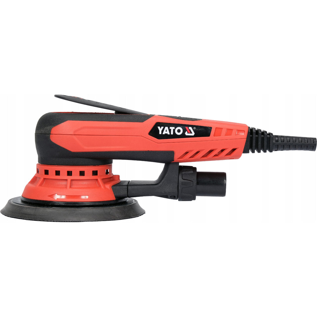 Yato Eccentric Sander, 150 mm, 350 W, speed 4,000–10,000 rpm, 3 m cord length, vacuum cleaner connection available, YT-82206