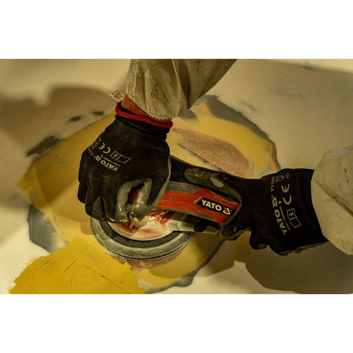 Yato Eccentric Sander, 150 mm, 350 W, speed 4,000–10,000 rpm, 3 m cord length, vacuum cleaner connection available, YT-82206