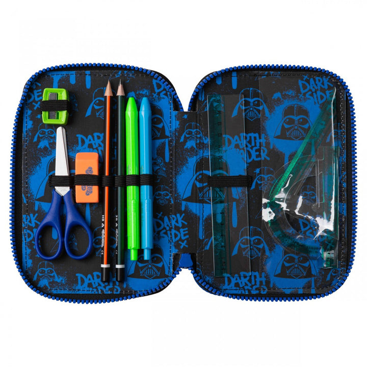 Star Wars Coolpack School Set, Jerry 3-compartment backpack (15") with contoured back and adjustable shoulder straps, and Jumper 3 pencil case with accessories