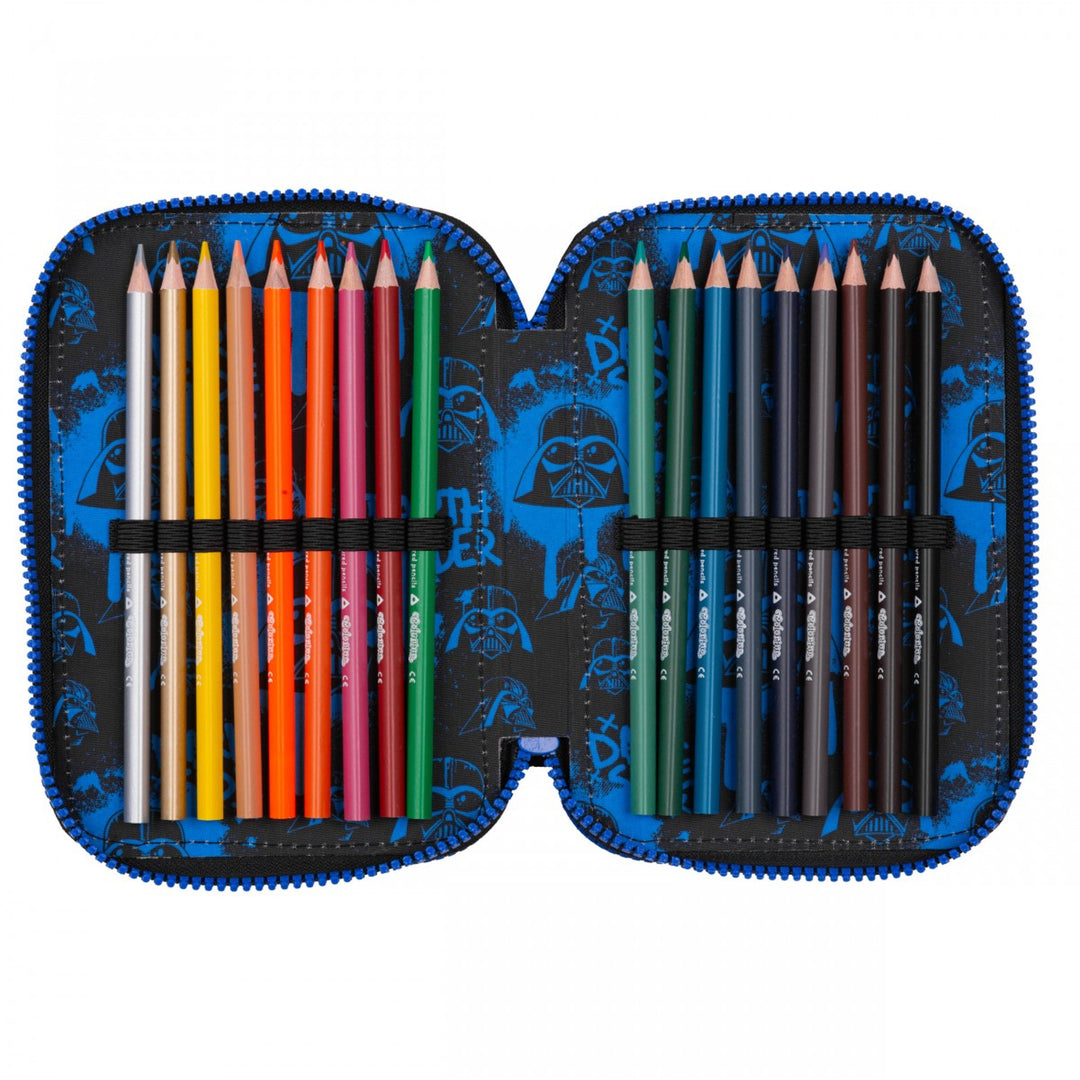 Star Wars Coolpack School Set, Jerry 3-compartment backpack (15") with contoured back and adjustable shoulder straps, and Jumper 3 pencil case with accessories