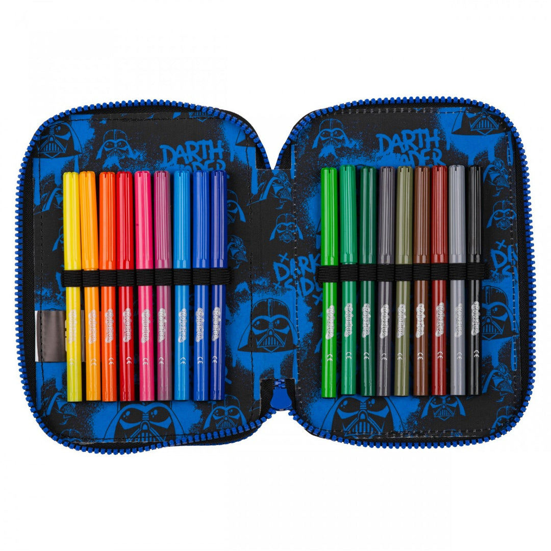 Star Wars Coolpack School Set, Jerry 3-compartment backpack (15") with contoured back and adjustable shoulder straps, and Jumper 3 pencil case with accessories
