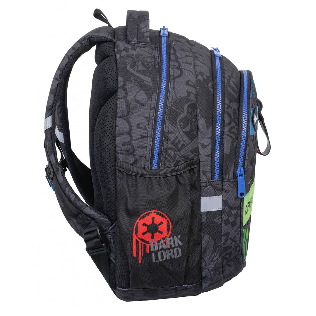 Star Wars Coolpack School Set, Jerry 3-compartment backpack (15") with contoured back and adjustable shoulder straps, and Jumper 3 pencil case with accessories