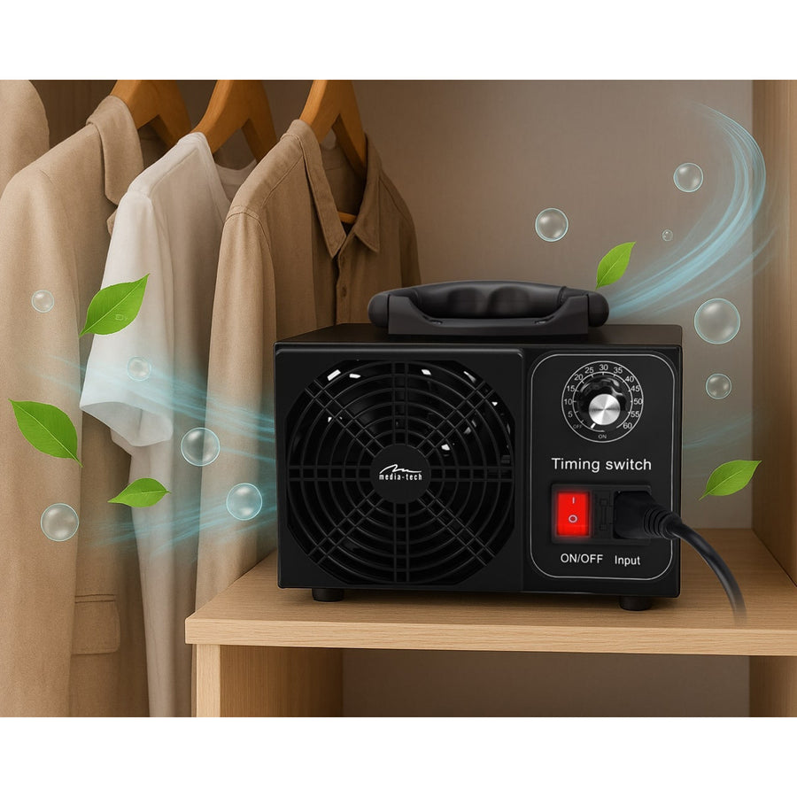 Professional ozone generator for disinfection and air purification, Mediatech, Ozone output: 60,000 mg/h, TIMER, Power: 140W, metal housing