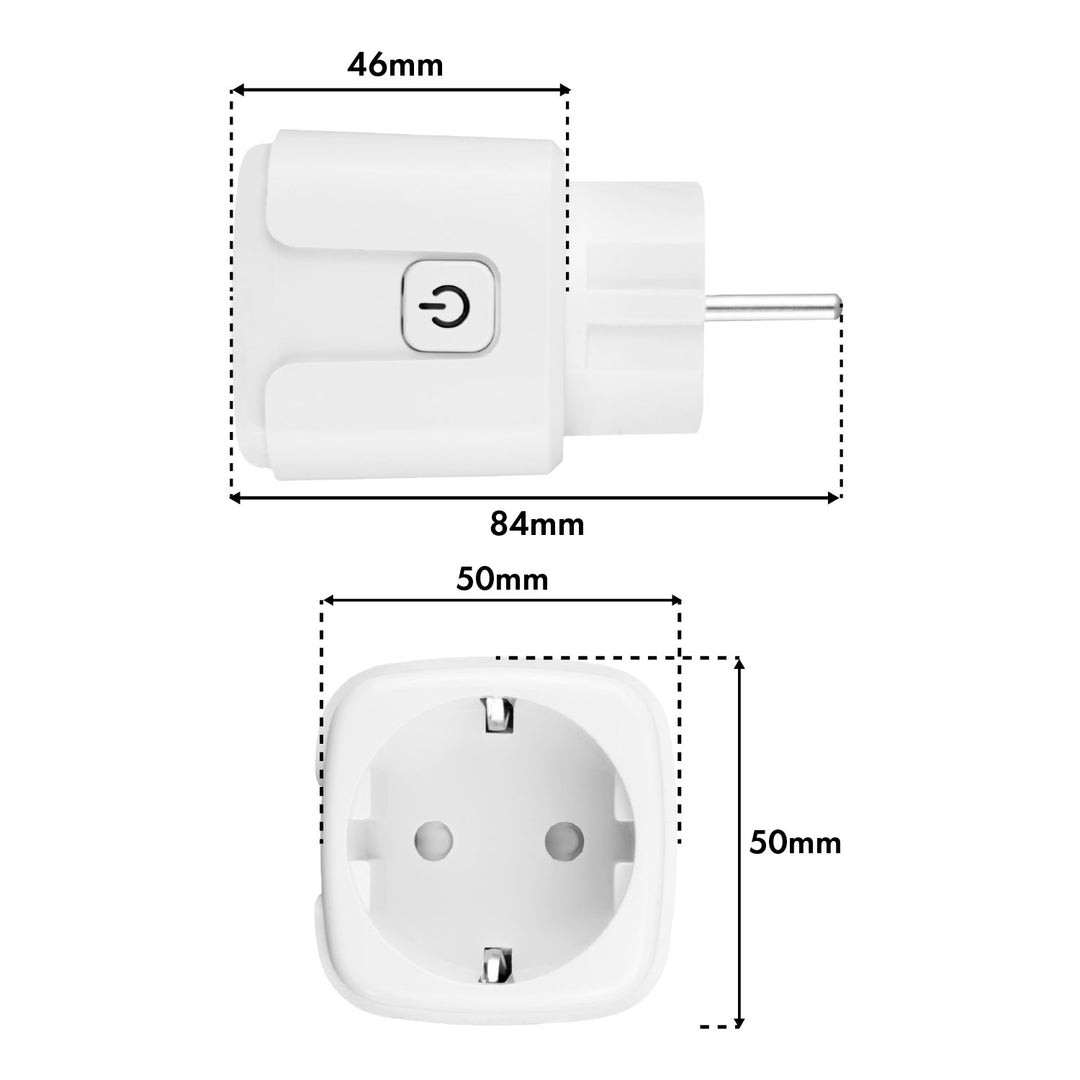 GreenBlue Remote-Controlled WiFi Outlet, Android/iOS/Alexa/Google Home, Timer, Watt Meter, Max 16A/3840W, GB735 W, 2-Pack
