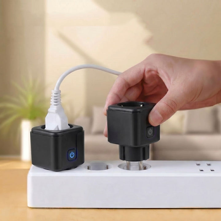 GreenBlue Remote-Controlled WiFi Outlet, Android/iOS/Alexa/Google Home, Timer, Watt Meter, Max 16A/3840W, GB735 B, 2 pieces