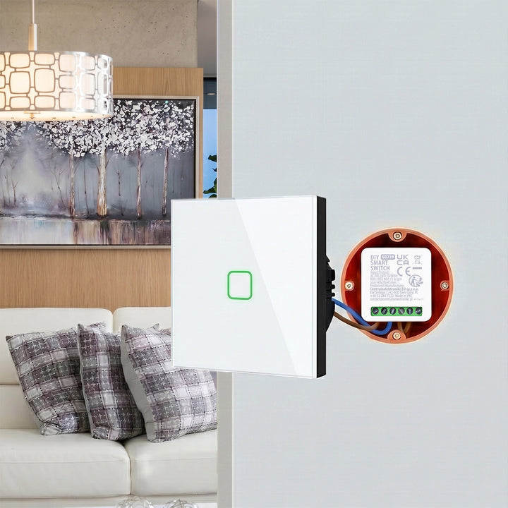 GreenBlue Flush-Mount WiFi Relay, Android/iOS/Alexa/Google Home, 100–240 V AC, 50/60 Hz, max. 16 A, for 150 W LEDs, GB739, 4 pieces