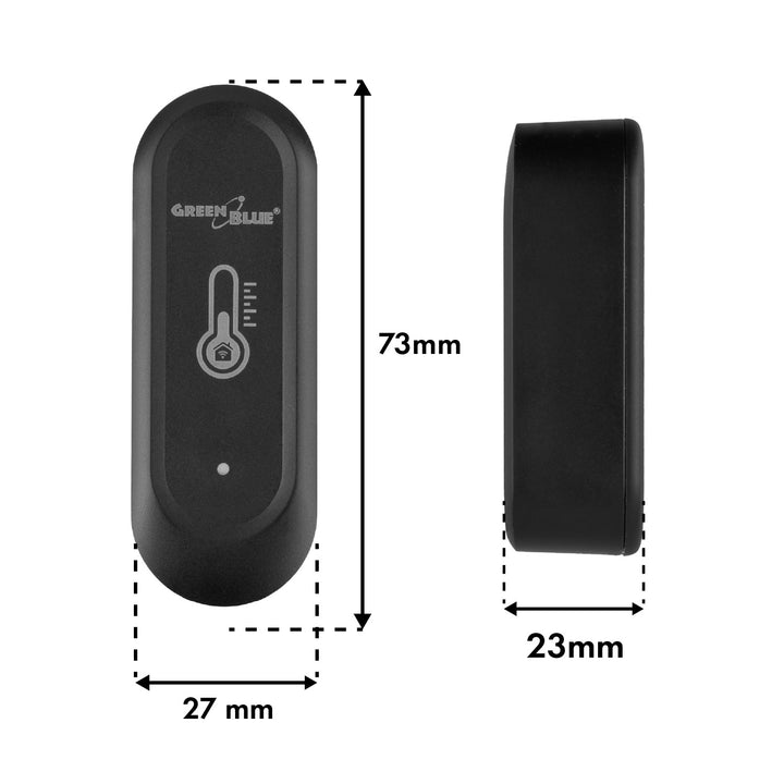 GreenBlue Outdoor WiFi Temperature and Humidity Sensor, Android/iOS, 3.0V DC, LR03x2, IP65, GB741, 2 pieces