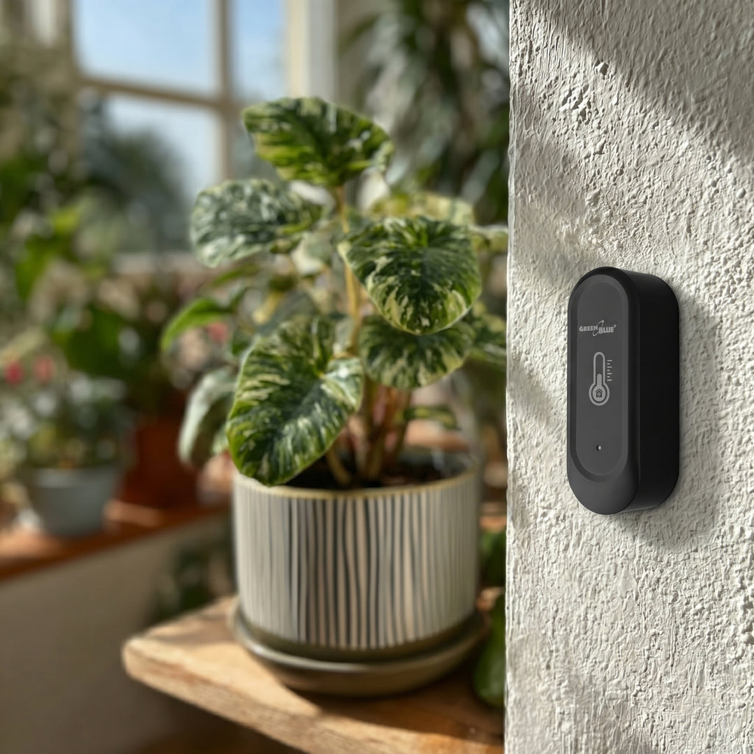 GreenBlue Outdoor WiFi Temperature and Humidity Sensor, Android/iOS, 3.0V DC, LR03x2, IP65, GB741, 2 pieces