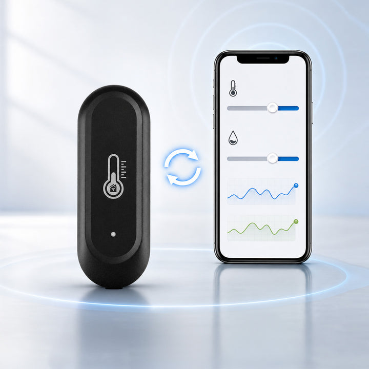 GreenBlue Outdoor WiFi Temperature and Humidity Sensor, Android/iOS, 3.0V DC, LR03x2, IP65, GB741, 2 pieces