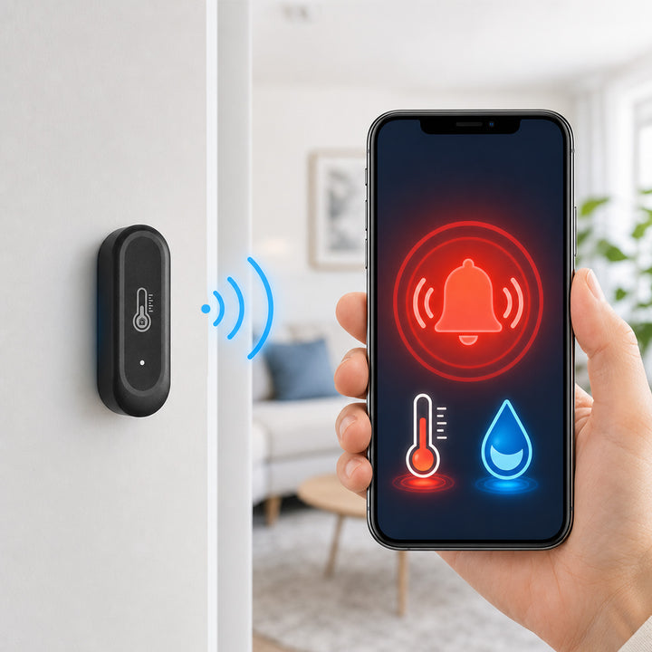 GreenBlue Outdoor WiFi Temperature and Humidity Sensor, Android/iOS, 3.0V DC, LR03x2, IP65, GB741, 2 pieces