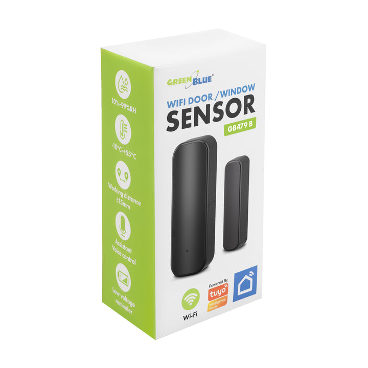 GreenBlue Wireless Reed Switch / WiFi Door/Window Sensor, Android/iOS, 3.0V DC, LR03x2, GB479 B, 2 sets