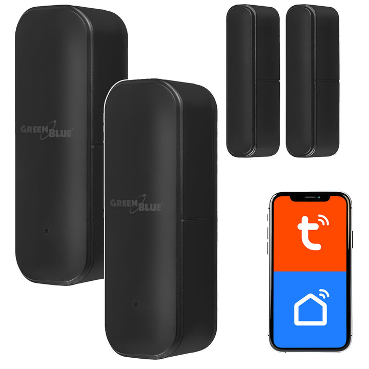 GreenBlue Wireless Reed Switch / WiFi Door/Window Sensor, Android/iOS, 3.0V DC, LR03x2, GB479 B, 2 sets