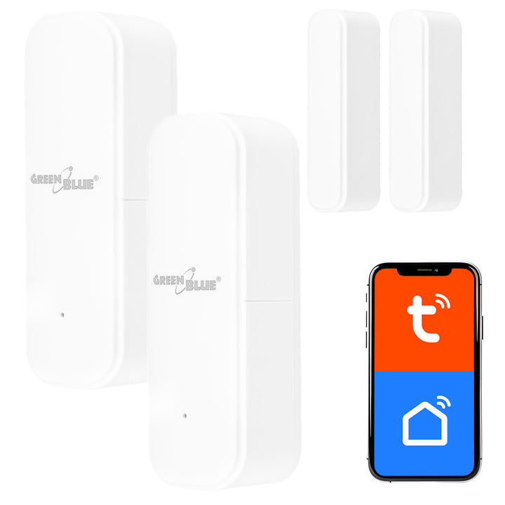 GreenBlue Wireless Reed Switch / WiFi Door/Window Sensor, Android/iOS, 3.0V DC, LR03x2, GB479 W, 2 sets