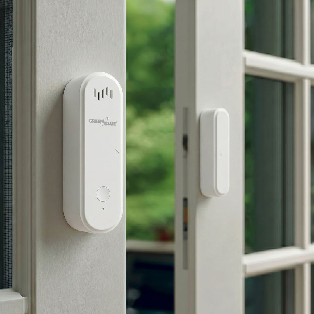 GreenBlue Wireless Reed Switch / WiFi Door/Window Sensor, Android/iOS, 3.0V DC, LR03x2, with Alarm, GB478, 2 Sets