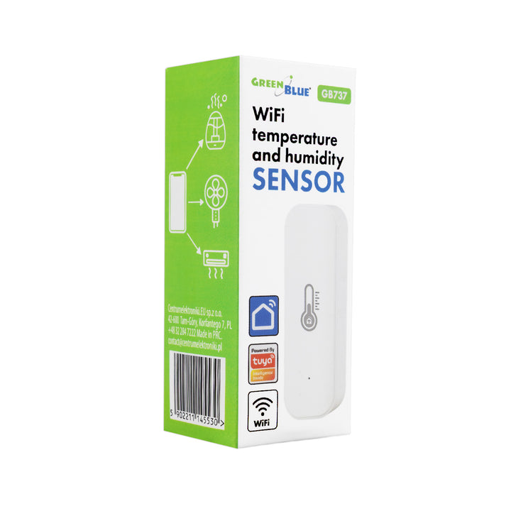 GreenBlue WiFi Temperature and Humidity Sensor, Android/iOS/Alexa/Google Home, 3.0V DC, LR03x2, GB737, 2 pieces