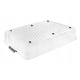 Leo Keeeper container with lid, 53L capacity, clear, with wheels, clip-on lid, 2 pieces