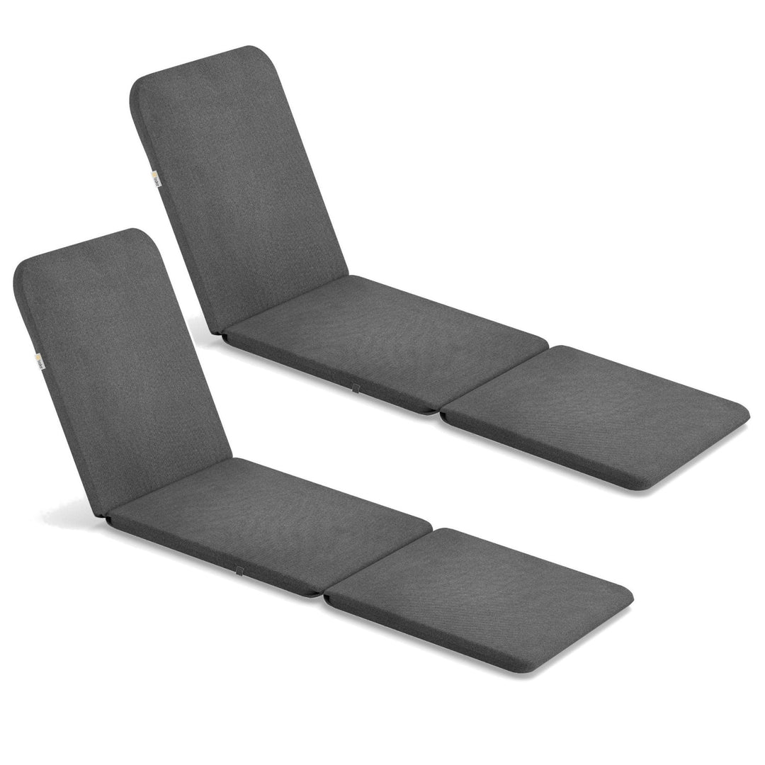 Jaipur Deck Chair Cushion, dark gray, S-500 fabric, size 190x60 cm, two fastening systems, waterproof, fully machine washable, S-49, 2 pieces