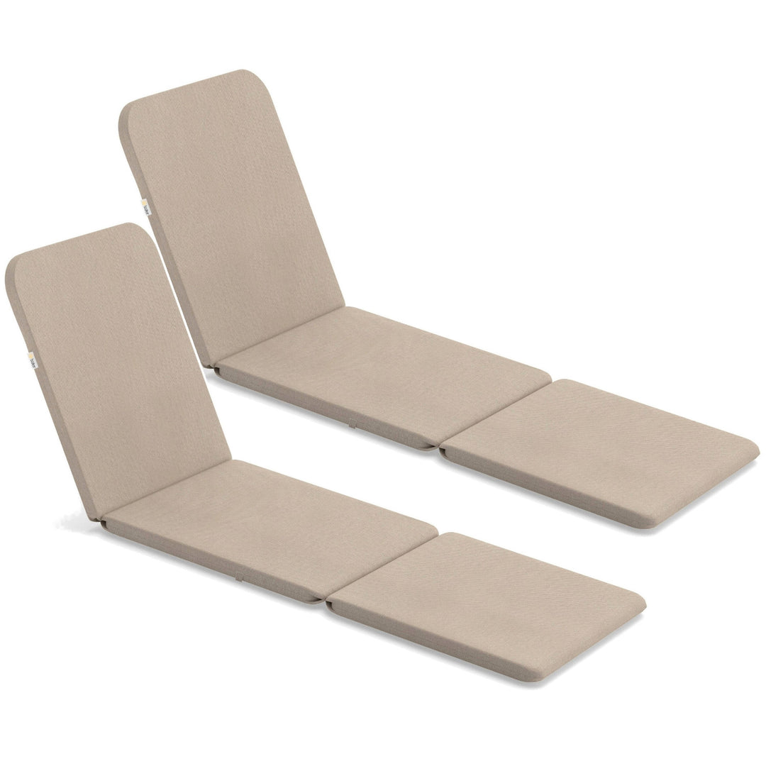 Jaipur lounge chair cushion, beige, S-550 melange fabric, size 190x60 cm, two fastening systems, waterproof, fully machine washable, S-21 melange, 2 pieces