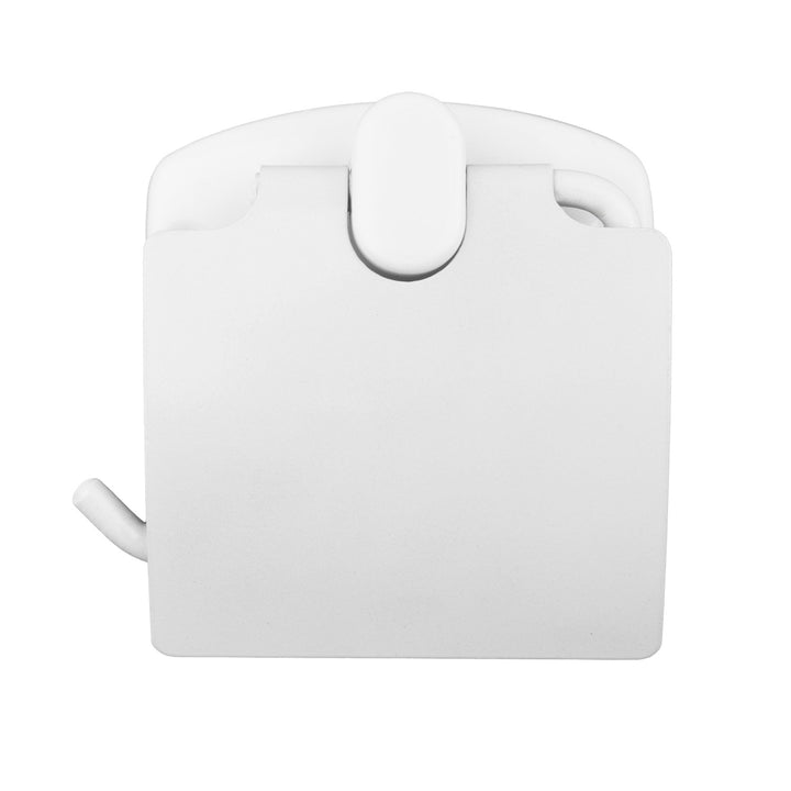 Toilet Paper Holder with Flap/Cover, White, ABJ