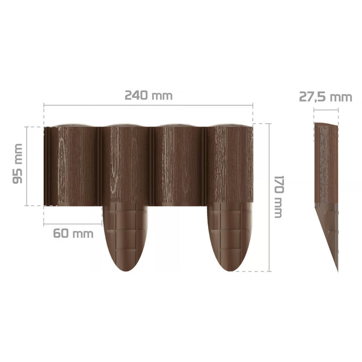 Cellfast Garden Fence, wood-grain finish, frost-resistant, 7.2 m long, brown, 34-031