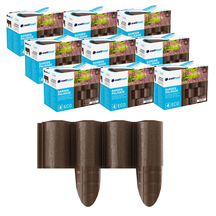 Cellfast Garden Fence, wood-grain finish, frost-resistant, 21.6 m long, brown, 34-031
