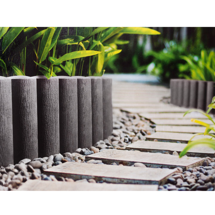 Cellfast Garden Fence, wood-grain finish, frost-resistant, 6.9 m long, graphite color, 34-044