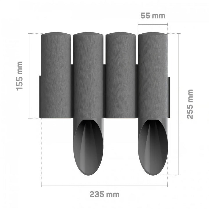Cellfast Garden Fence, wood-grain finish, frost-resistant, 6.9 m long, graphite color, 34-044