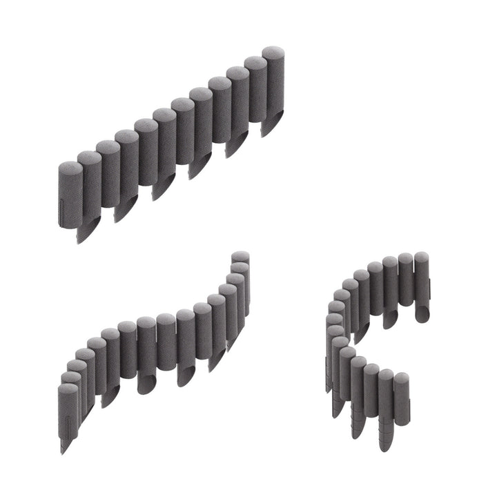 Cellfast Garden Fence, wood-grain finish, frost-resistant, 20.7 m long, graphite color, 34-044