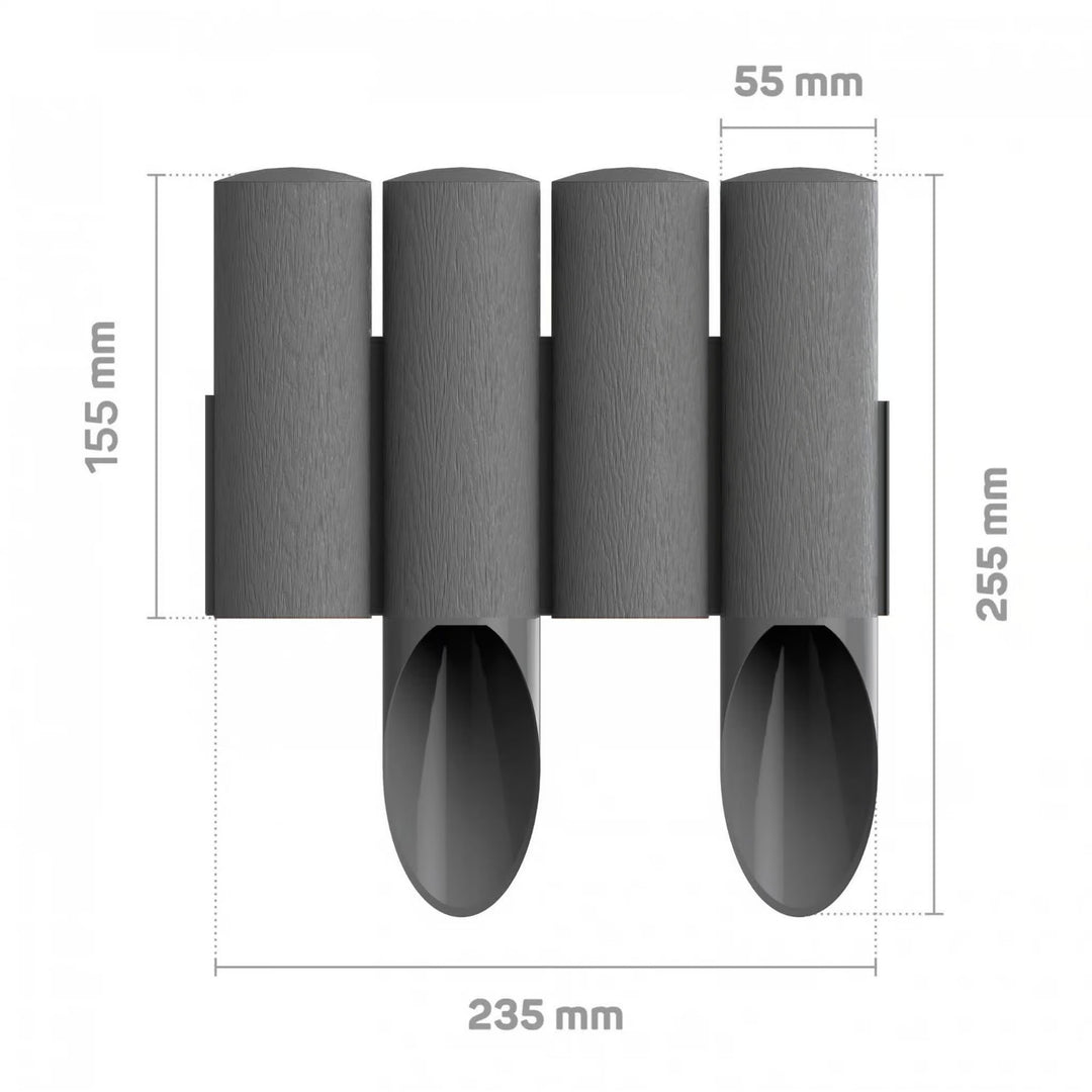 Cellfast Garden Fence, wood-grain finish, frost-resistant, 20.7 m long, graphite color, 34-044