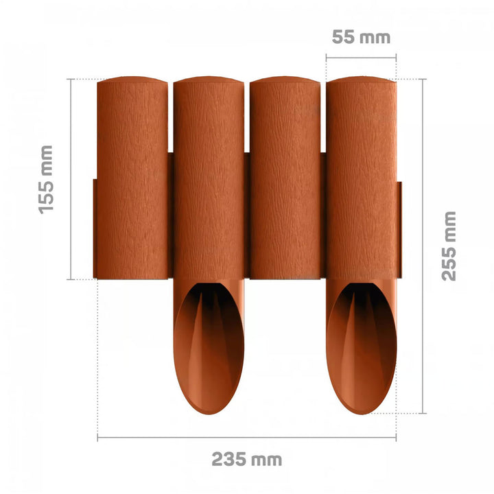Cellfast Garden Fence, wood-grain finish, frost-resistant, 20.7 m long, brick-red, 34-043