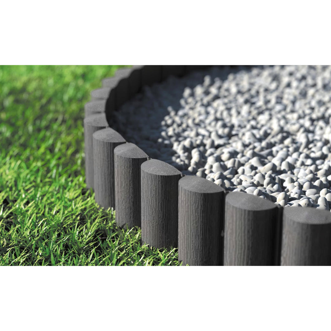 Cellfast Garden Fence, wood-grain finish, frost-resistant, 7.2 m long, graphite color, 34-054