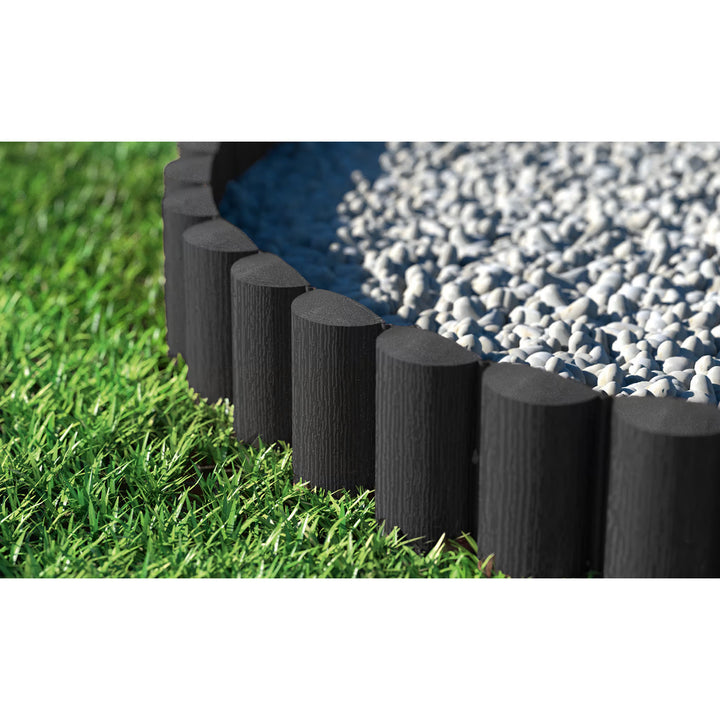 Cellfast Garden Fence, wood-grain texture, frost-resistant, 7.2 m long, anthracite color, 34-032
