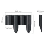 Cellfast Garden Fence, wood-grain texture, frost-resistant, 7.2 m long, anthracite color, 34-032