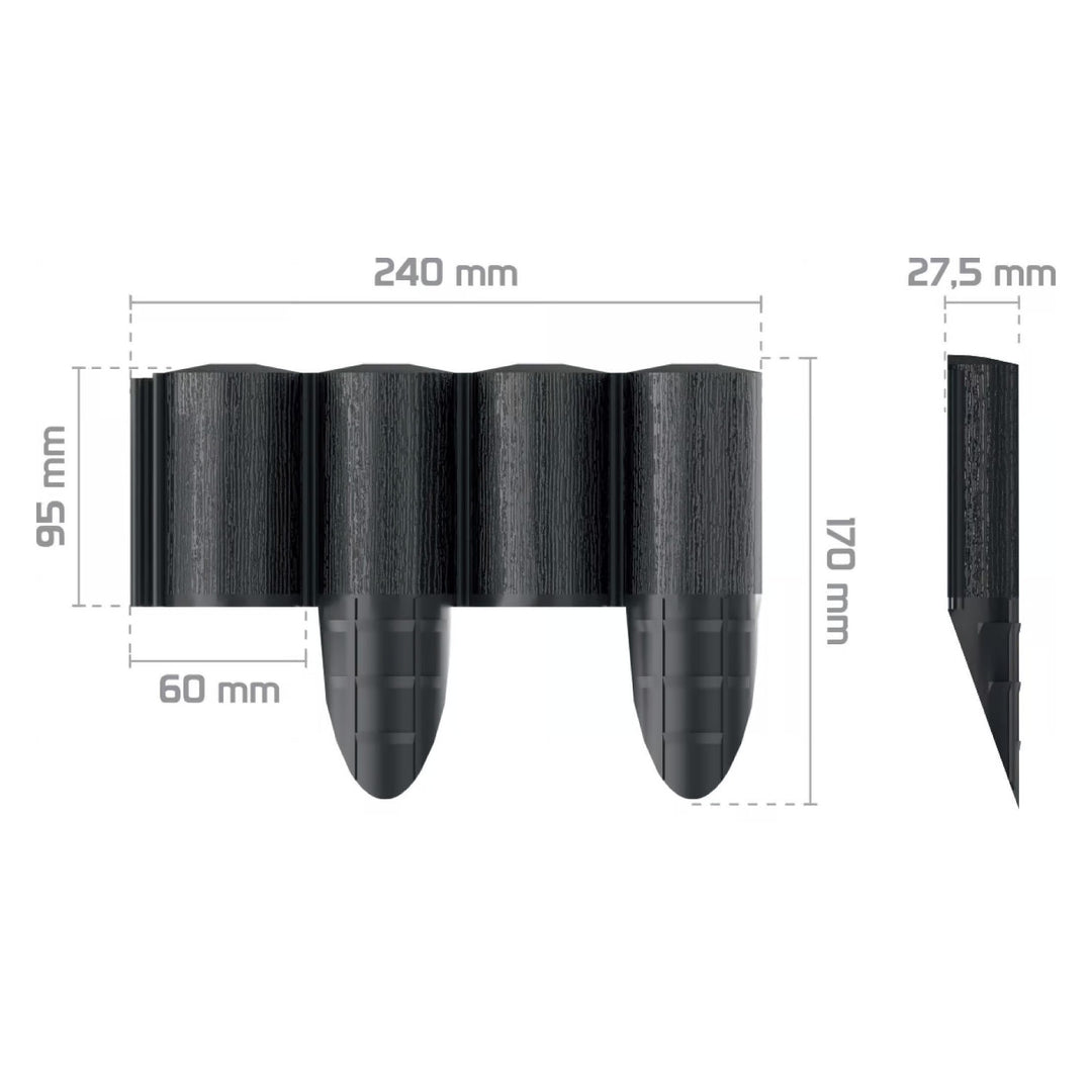 Cellfast Garden Fence, wood-grain texture, frost-resistant, 14.4 m long, anthracite color, 34-032