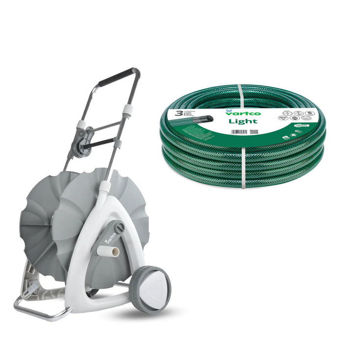 Garden Hose Cart + Vartco Light 1/2" 30m Garden Hose by Agaplast