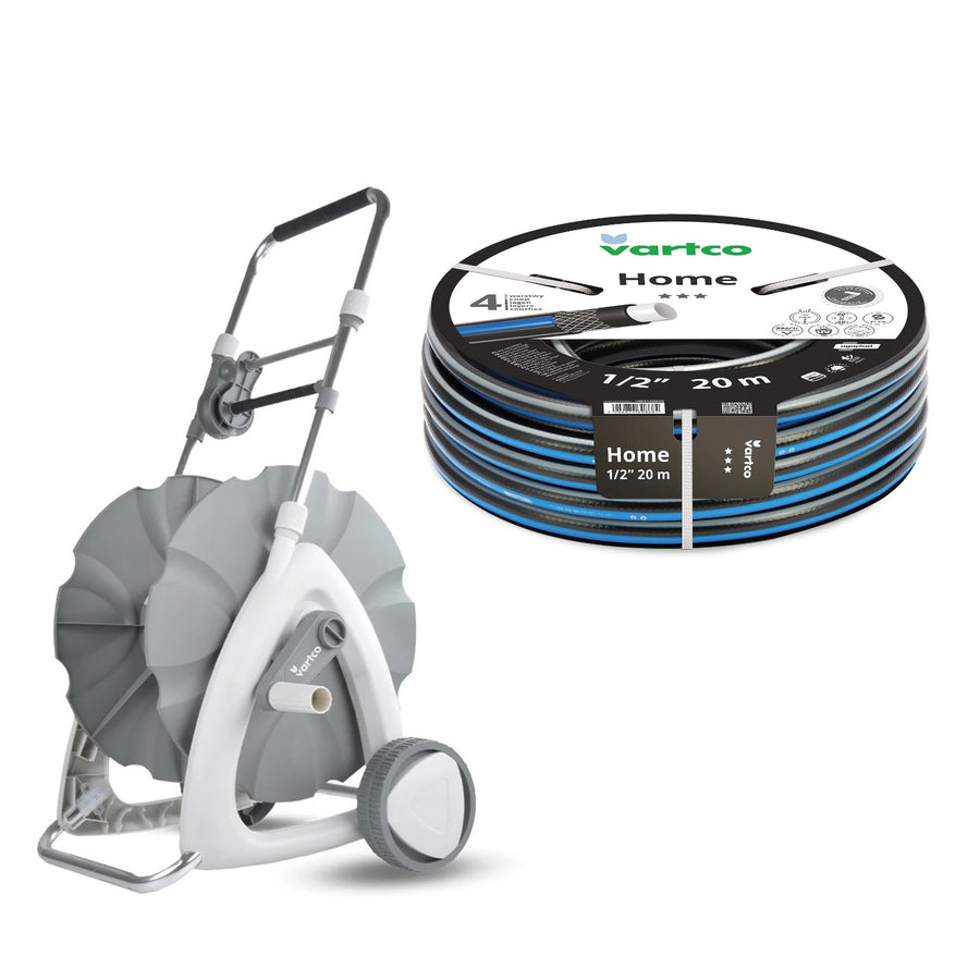 Garden Hose Cart + Vartco Home 1/2" 20m Garden Hose by Agaplast