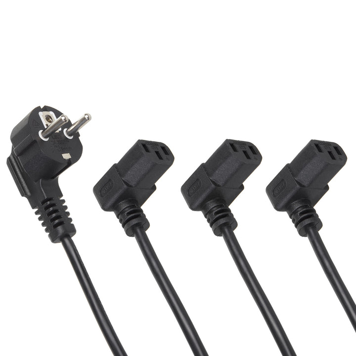 Maclean Power Cable, Angled, 3-pin, EU Plug, 3 m, MCTV-854, 3 pieces