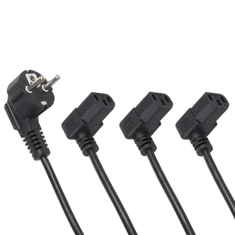 Maclean Power Cable, Angled, 3-pin, EU Plug, 3 m, MCTV-854, 3 pieces