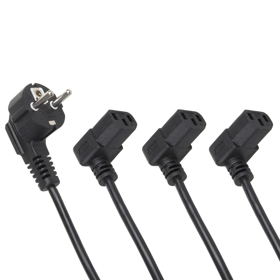 Maclean Power Cable, Angled, 3-Pin, EU Plug, 1.5 m, MCTV-851, 3 pieces
