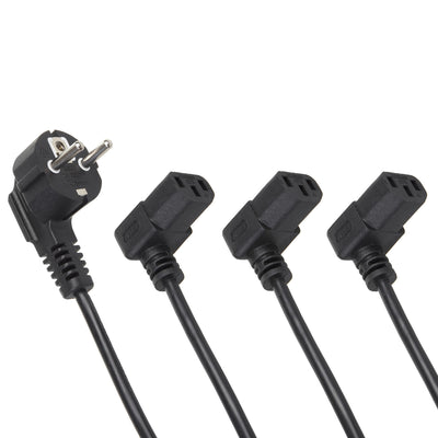 Maclean Power Cable, Angled, 3-Pin, EU Plug, 1.5 m, MCTV-851, 3 pieces