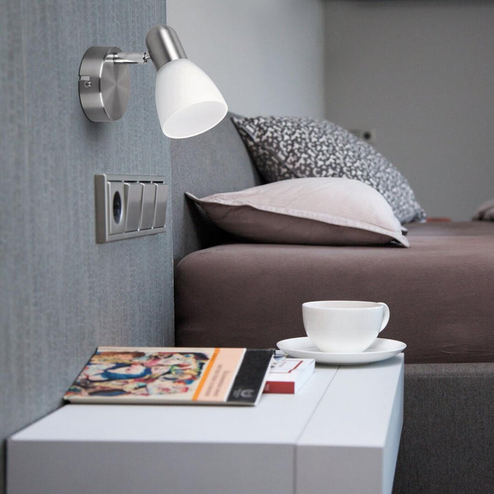 Soma E14 Spot Lamp, max. 40W, Satin Chrome Opal 6301, 2 pieces