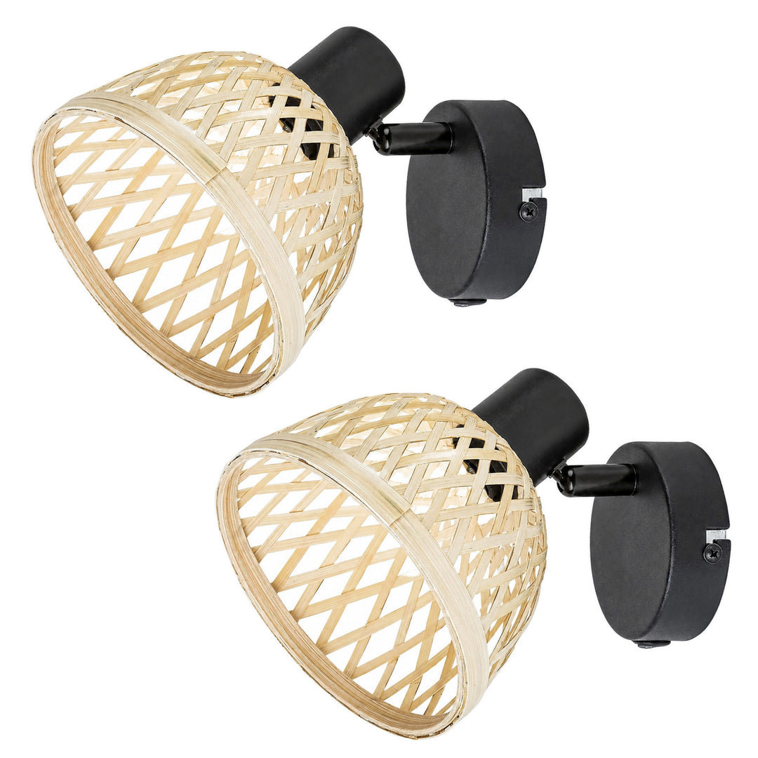 Rabalux Rattan Wall Sconce, E14 socket, max 15W, 3133