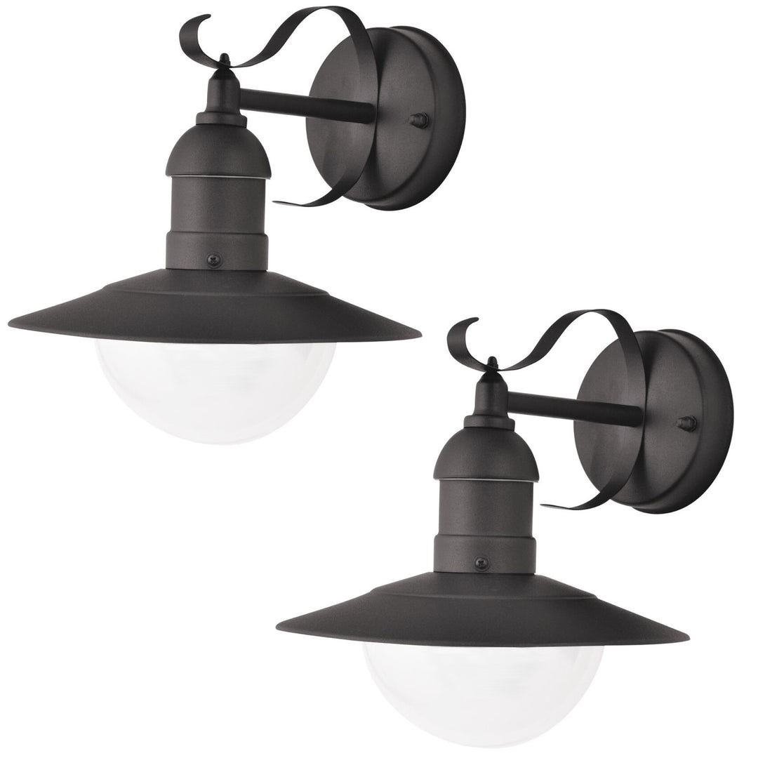 Rabalux Oslo Garden Wall Sconce for Exterior Use, Black, E27, max 60W, IP43, 230 V, 2 pieces