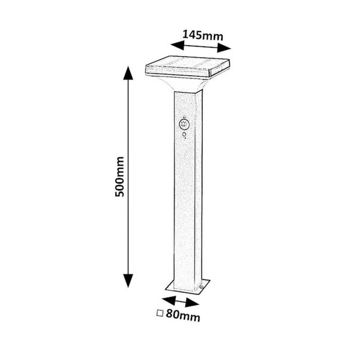 Rabalux Outdoor Solar Floor Lamp, 4W LED, IP44, Black, Geleen, 4 pieces