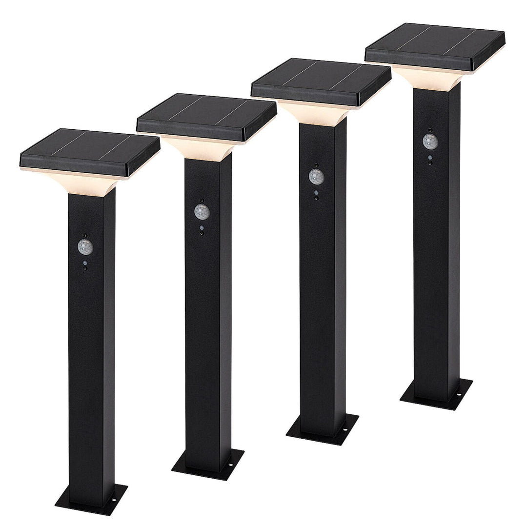 Rabalux Outdoor Solar Floor Lamp, 4W LED, IP44, Black, Geleen, 4 pieces
