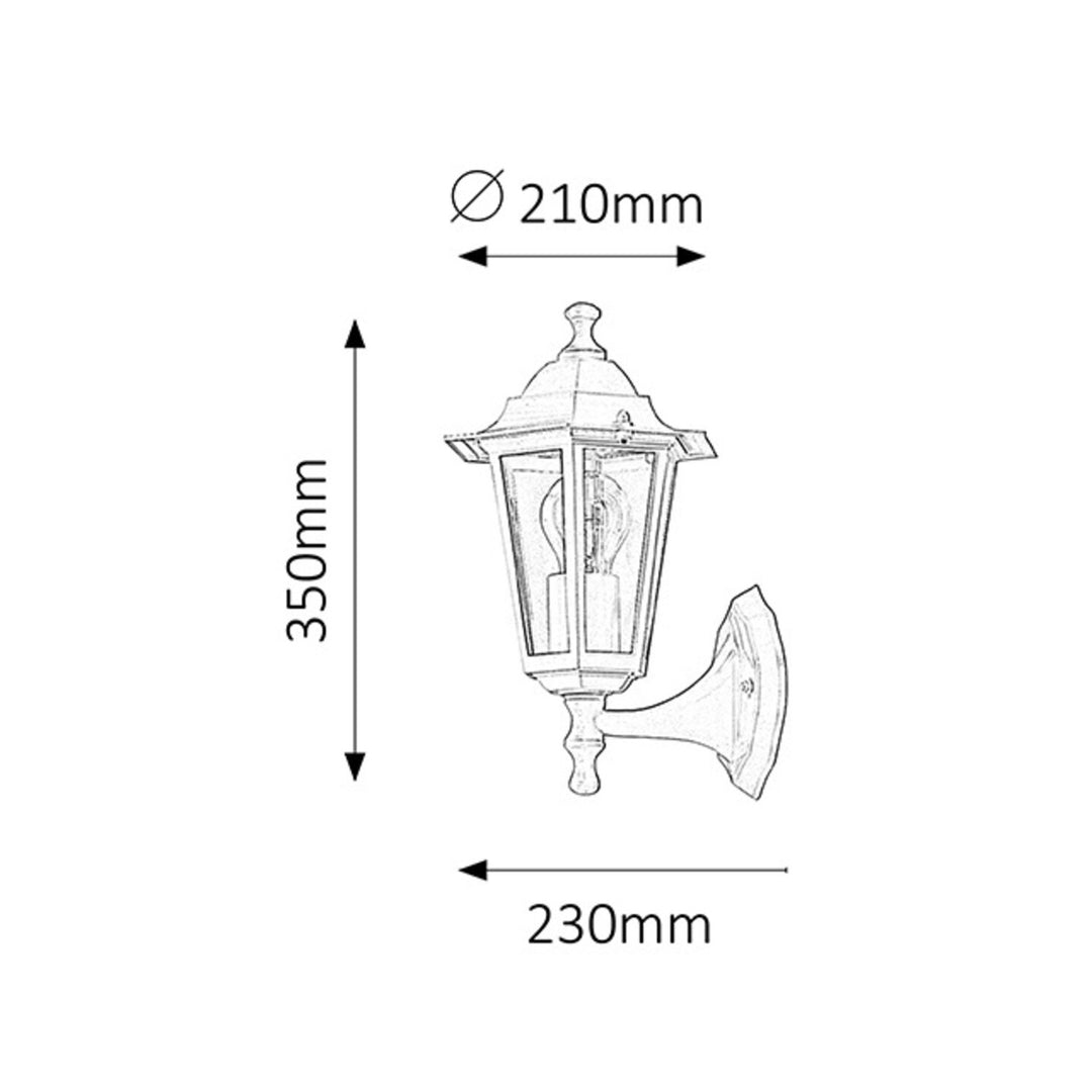 Rabalux Wall Sconce, Outdoor, IP43, E27, max 60W, White, Velence, 2 pieces
