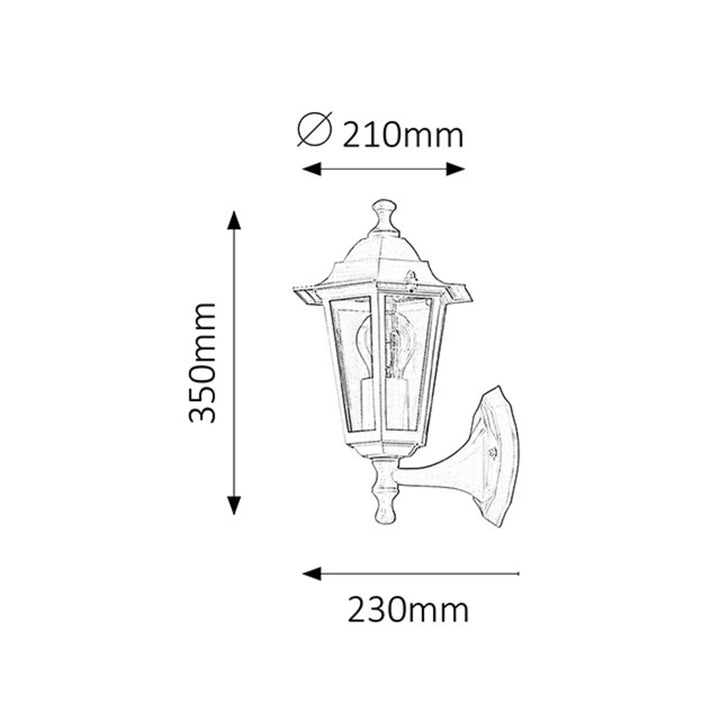 Rabalux Wall Sconce, Outdoor, IP43, E27, max 60W, White, Velence, 2 pieces